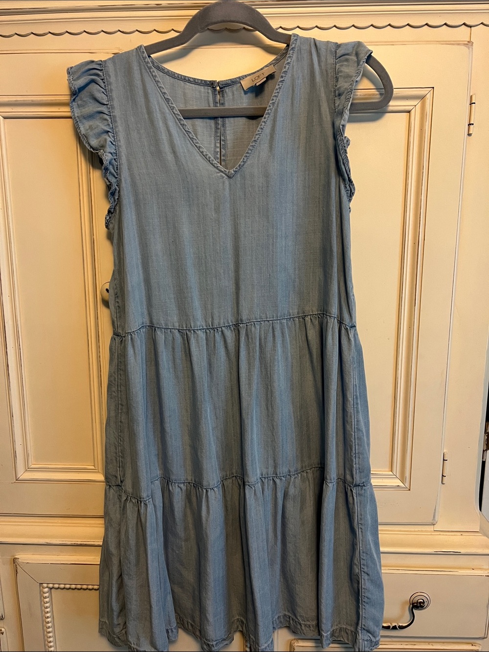 Loft Light Blue Girls' Tiered Chambray Dress - Brand: unknown